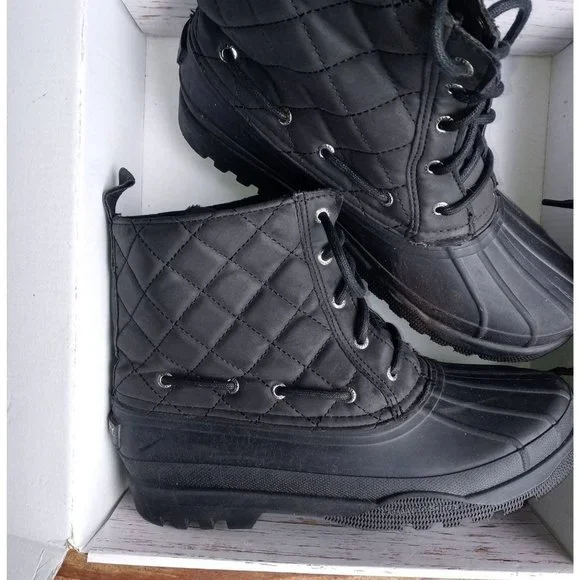 Sperrys top side womens duck boots size 9 black - Picture 2 of 6